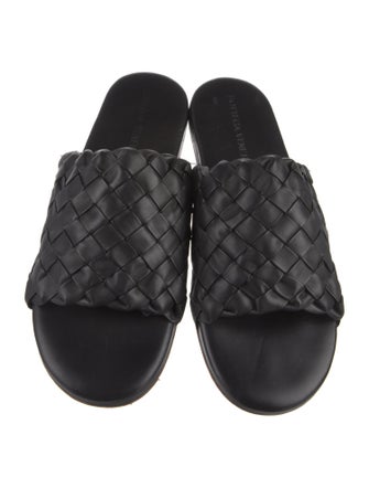 Bottega Veneta Intrecciato Weave Leather Slides