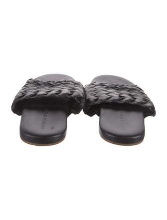 Bottega Veneta Intrecciato Weave Leather Slides