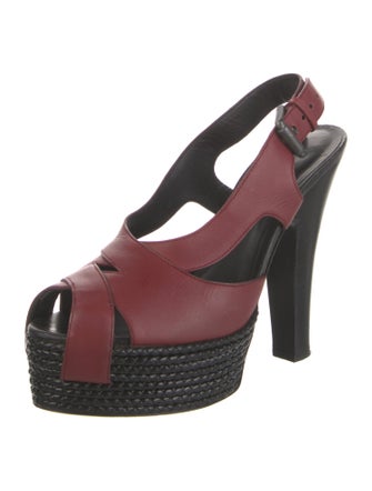 Bottega Veneta Leather Mesh Accents Slingback Pumps