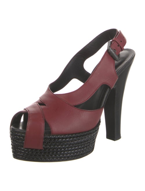 Bottega Veneta Leather Mesh Accents Slingback Pumps
