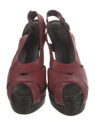Bottega Veneta Leather Mesh Accents Slingback Pumps