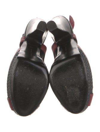 Bottega Veneta Leather Mesh Accents Slingback Pumps