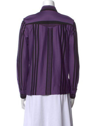 Bottega Veneta Striped Long Sleeve Button-Up Top