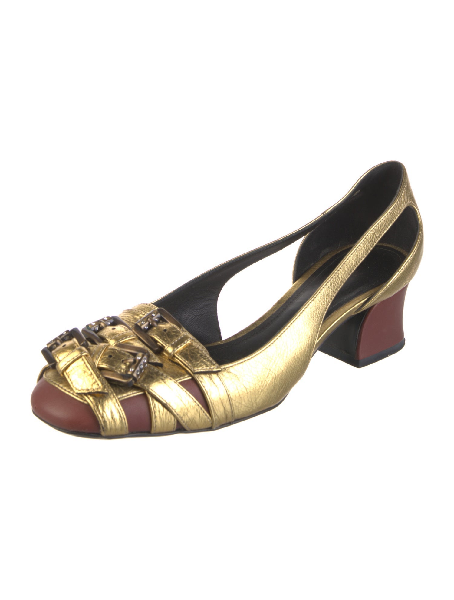 Bottega Veneta Leather Crystal Embellishments Slingback Pumps