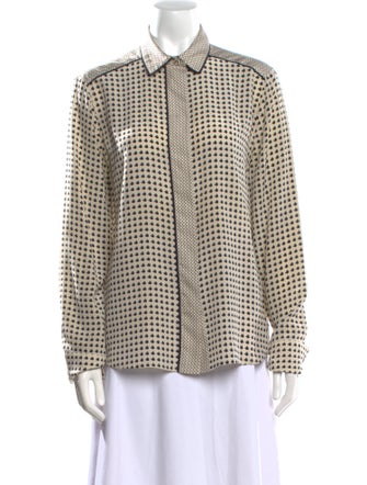 Bottega Veneta Silk Printed Button-Up Top