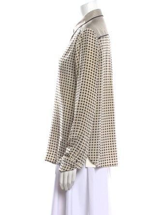 Bottega Veneta Silk Printed Button-Up Top