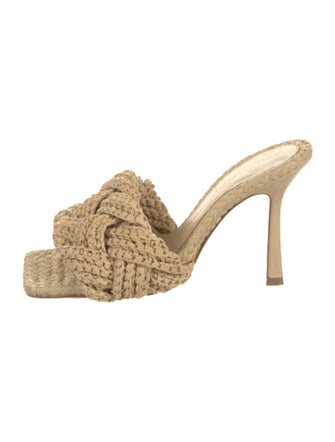 Bottega Veneta Intrecciato Weave Raffia Slides
