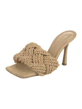 Bottega Veneta Intrecciato Weave Raffia Slides