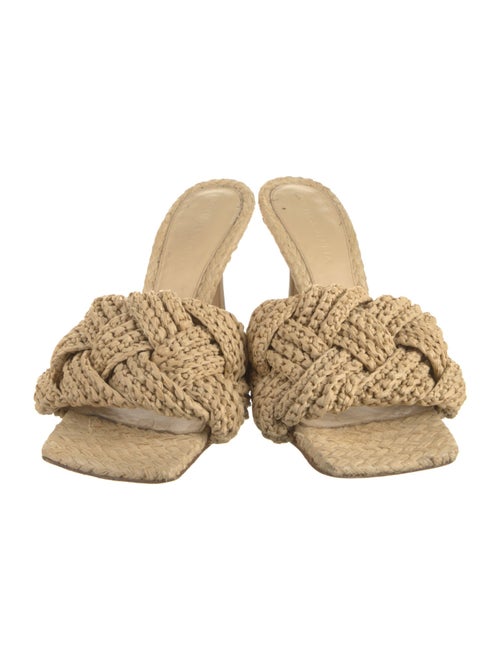 Bottega Veneta Intrecciato Weave Raffia Slides