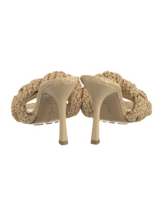 Bottega Veneta Intrecciato Weave Raffia Slides