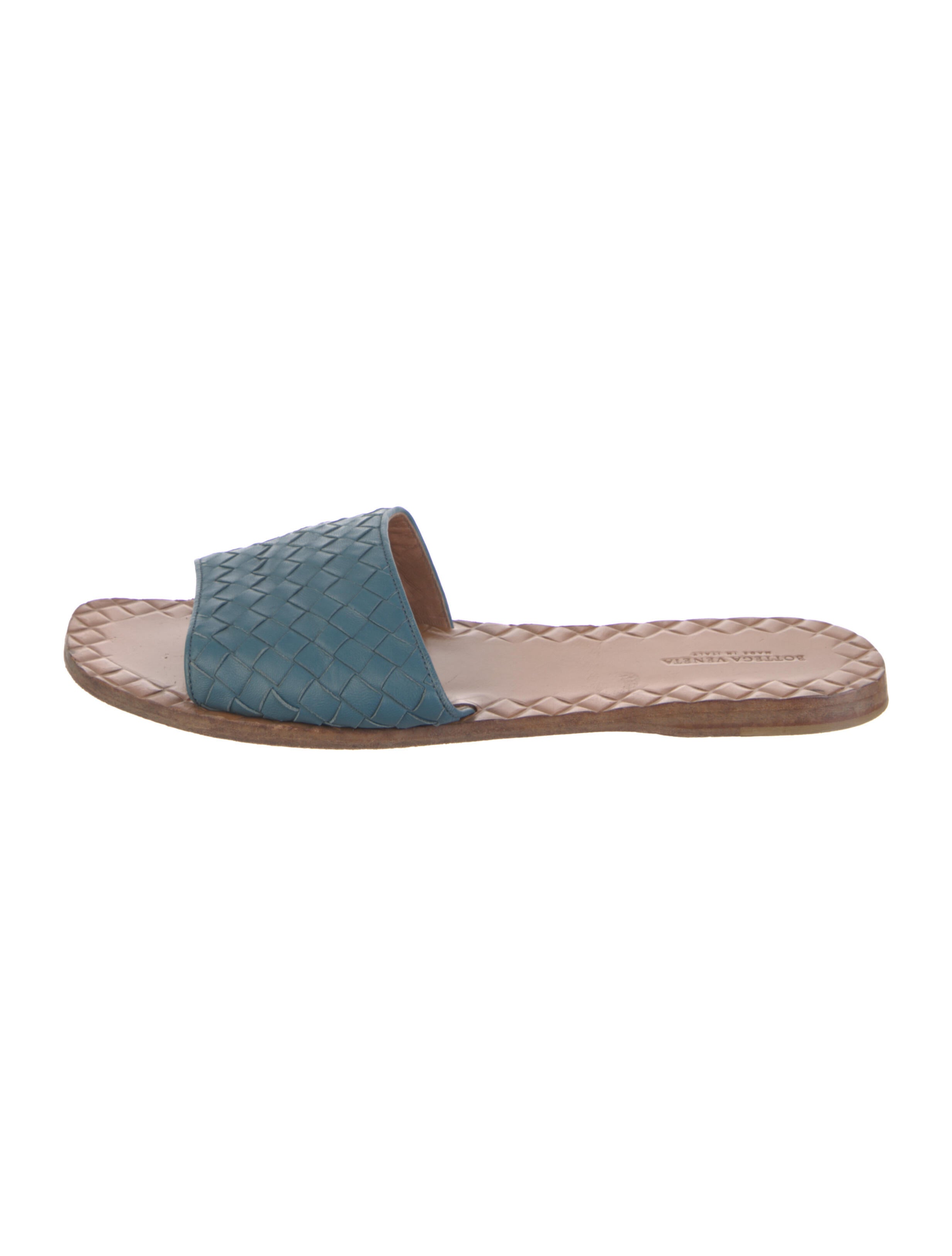 Bottega Veneta Intrecciato Weave Leather Slides