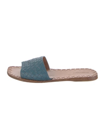 Bottega Veneta Intrecciato Weave Leather Slides
