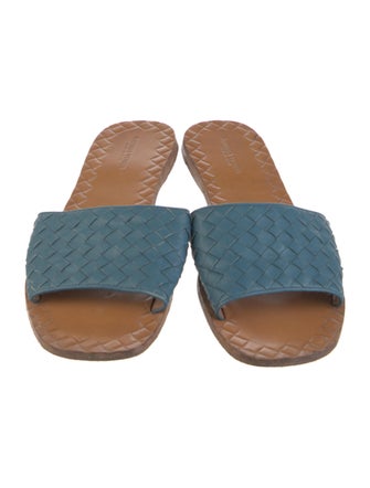 Bottega Veneta Intrecciato Weave Leather Slides