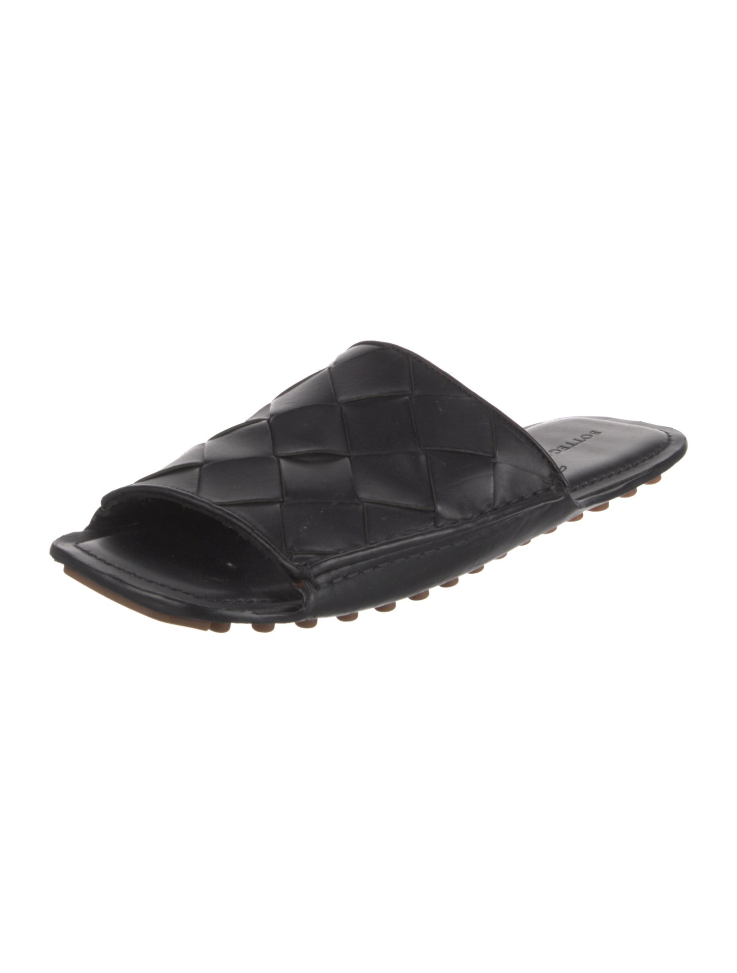 Bottega Veneta Intrecciato Weave Leather Slides