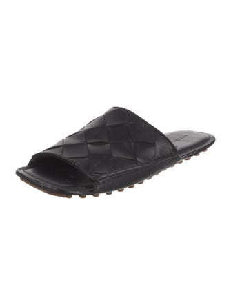 Bottega Veneta Intrecciato Weave Leather Slides