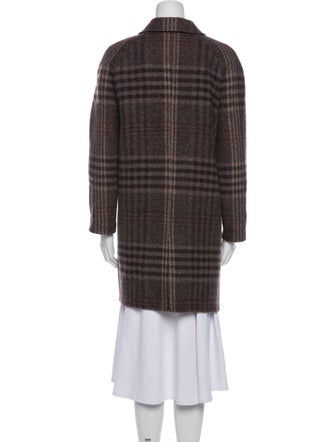 Bottega Veneta Wool Plaid Print Coat