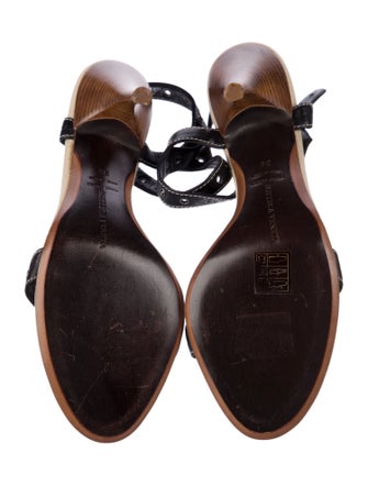 Bottega Veneta Leather Colorblock Pattern Sandals