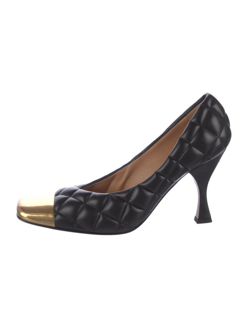 Bottega Veneta Leather Colorblock Pattern Pumps