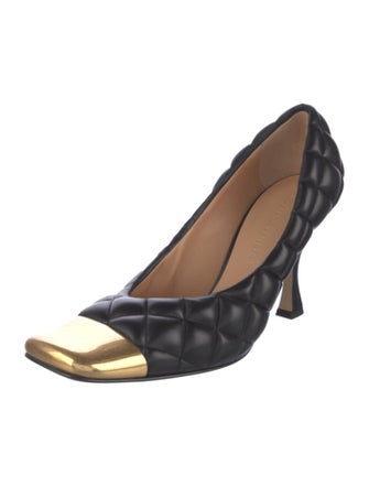 Bottega Veneta Leather Colorblock Pattern Pumps