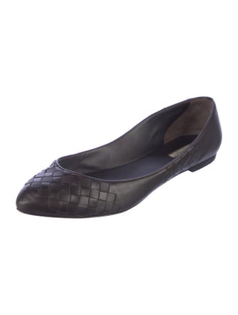 Bottega Veneta Intrecciato Weave Leather Flats