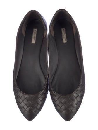 Bottega Veneta Intrecciato Weave Leather Flats