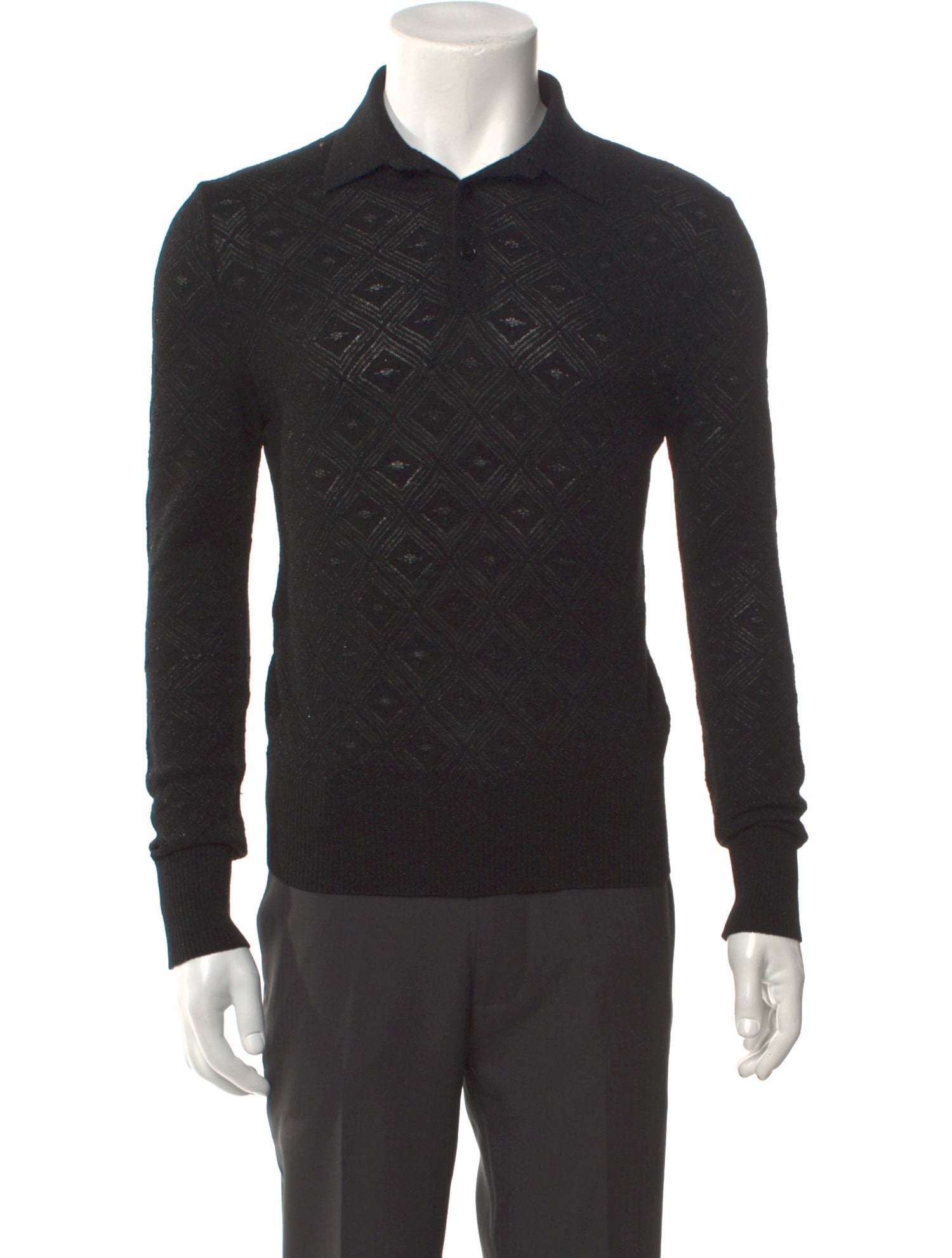 Bottega Veneta Collar Long Sleeve Polo Shirt