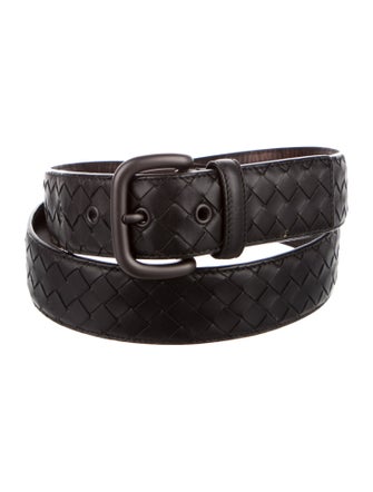 Bottega Veneta Intrecciato Weave Leather Belt