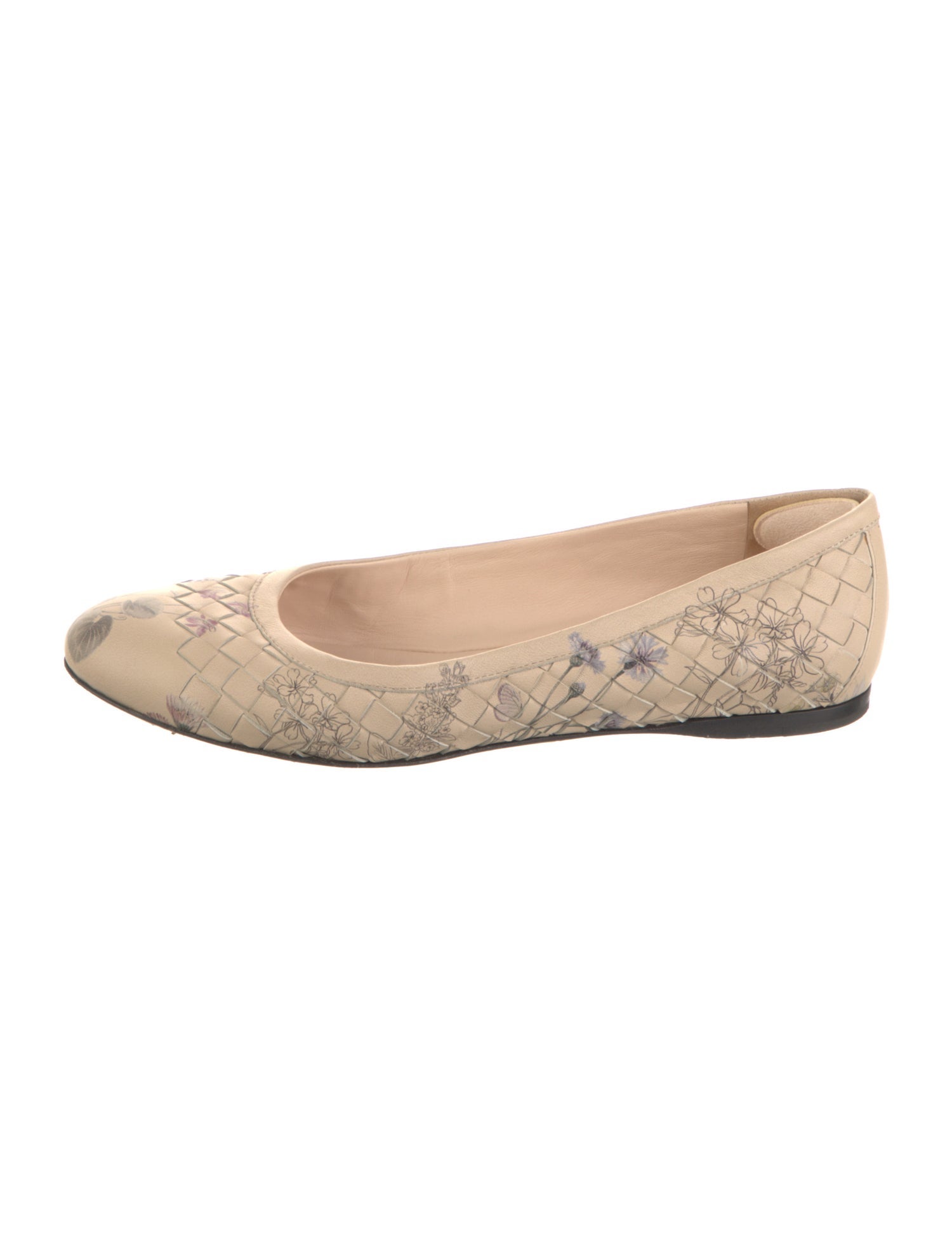 Bottega Veneta Intrecciato Weave Leather Ballet Flats