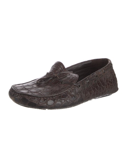 Bottega Veneta Intrecciato Weave Crocodile Drivers