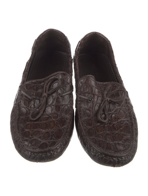 Bottega Veneta Intrecciato Weave Crocodile Drivers