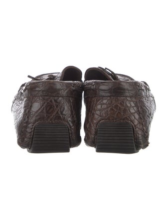 Bottega Veneta Intrecciato Weave Crocodile Drivers