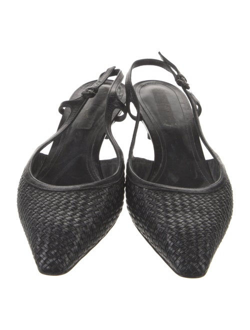 Bottega Veneta Intrecciato Weave Leather Slingback Pumps