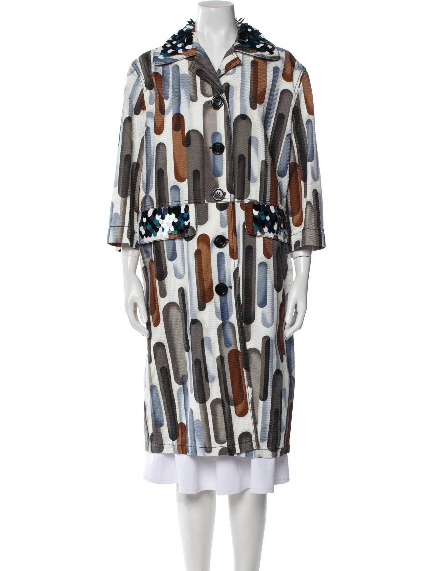 Bottega Veneta 2018 Printed Coat w/ Tags