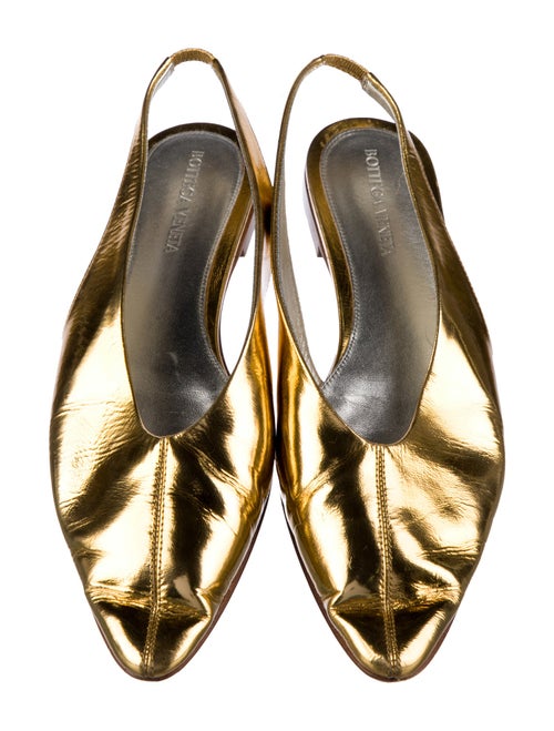 Bottega Veneta Leather Slingback Flats