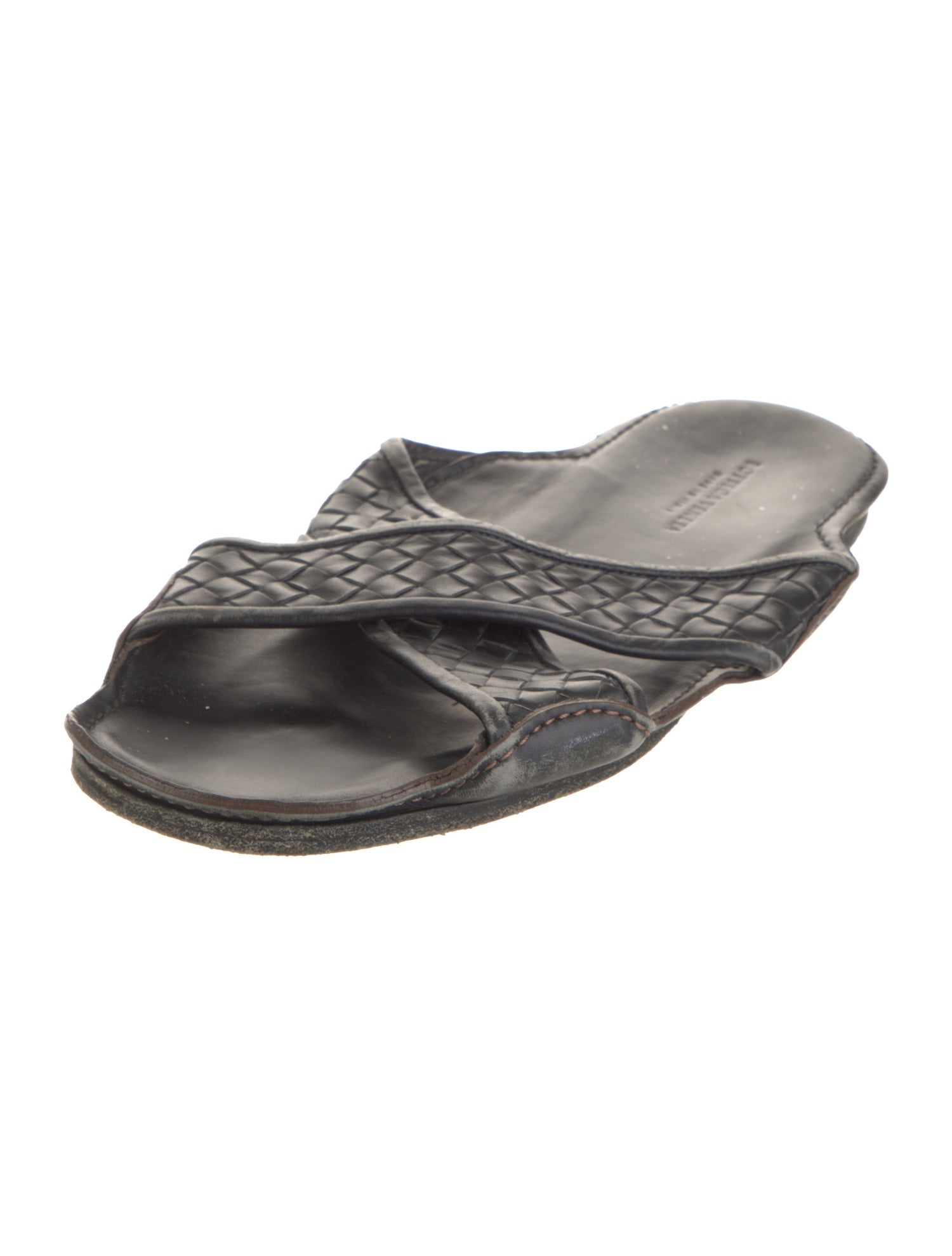 Bottega Veneta Intrecciato Weave Leather Slides