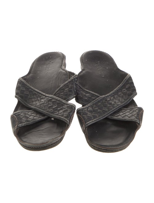 Bottega Veneta Intrecciato Weave Leather Slides