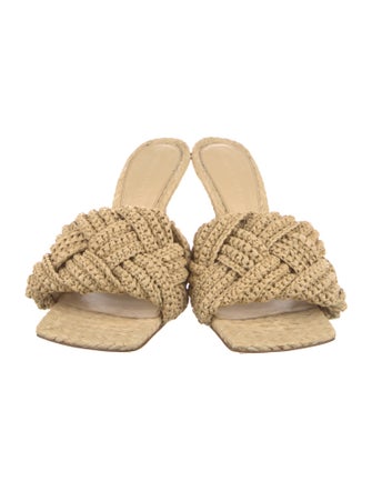Bottega Veneta Intrecciato Weave Raffia Slides