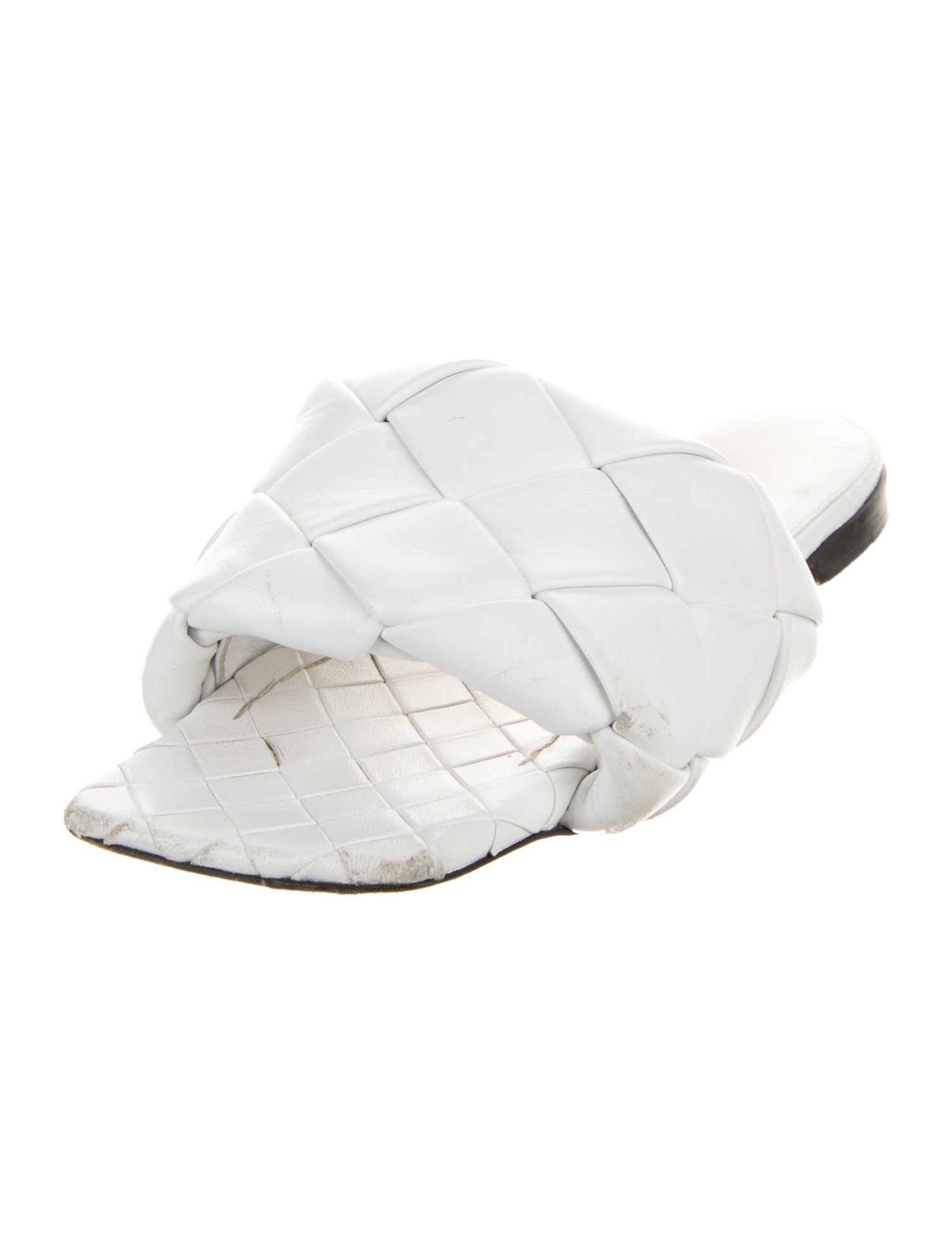 Bottega Veneta Intrecciato Weave Leather Slides