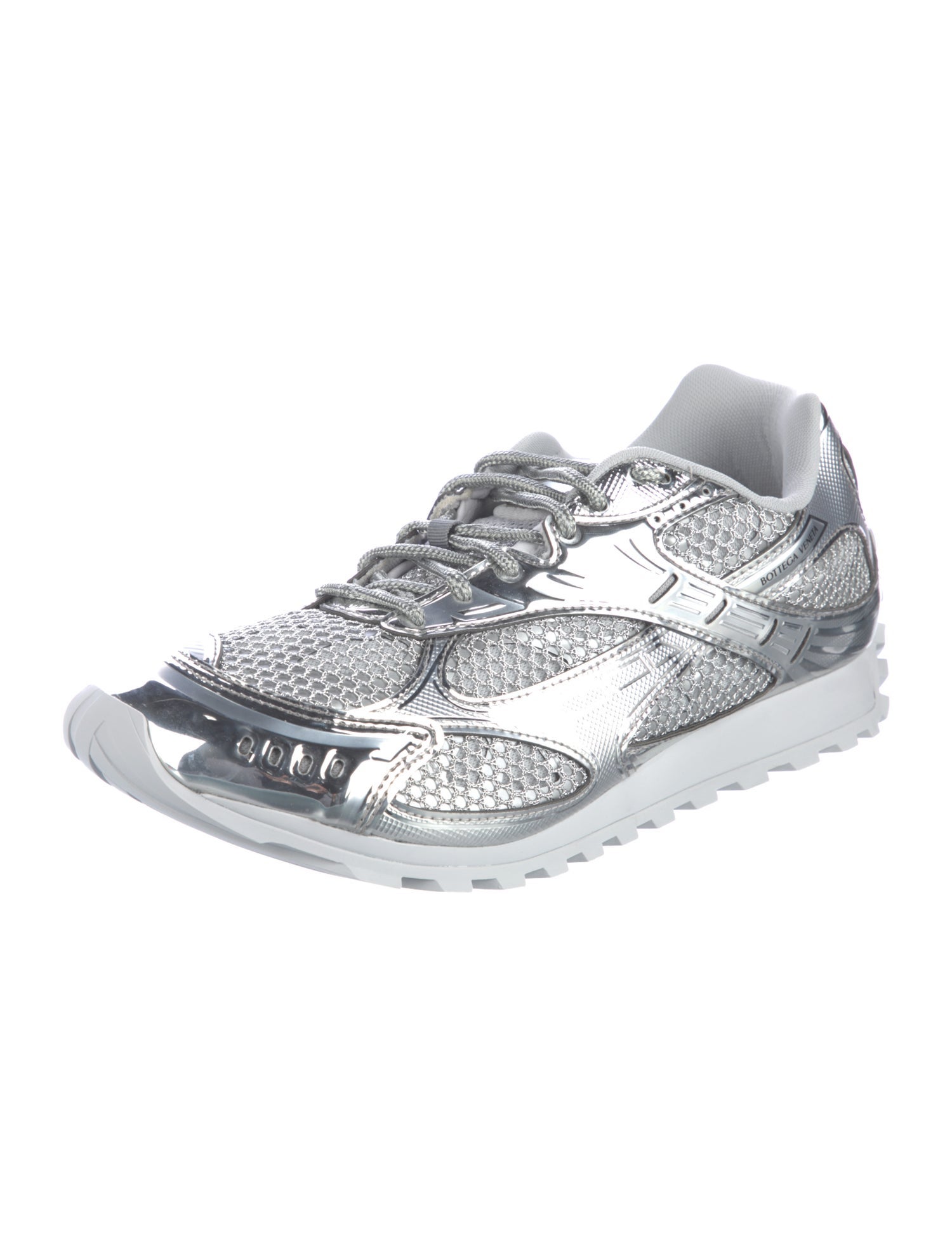 Bottega Veneta Leather Mesh Accents Sneakers