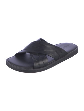 Bottega Veneta Leather Braided Accents Slides