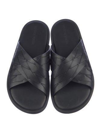 Bottega Veneta Leather Braided Accents Slides