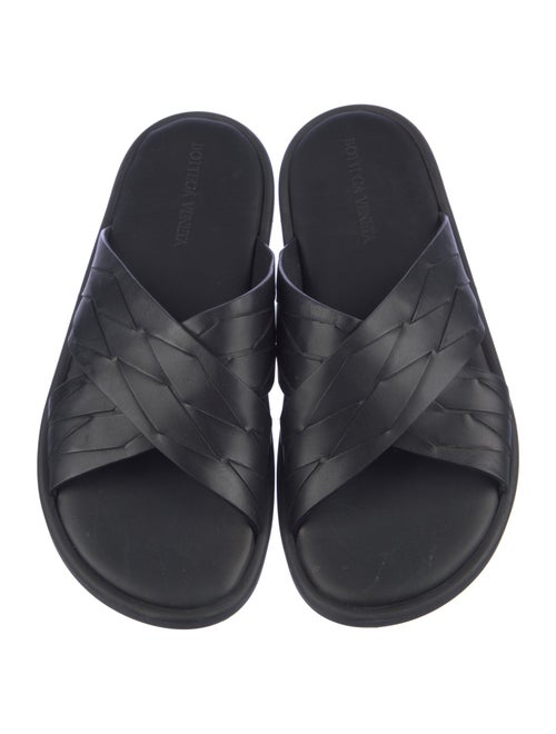 Bottega Veneta Leather Braided Accents Slides