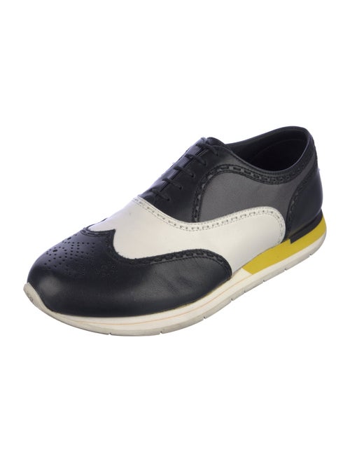 Bottega Veneta Leather Colorblock Pattern Athletic Sneakers