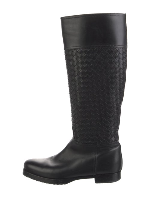 Bottega Veneta Intrecciato Weave Leather Riding Boots