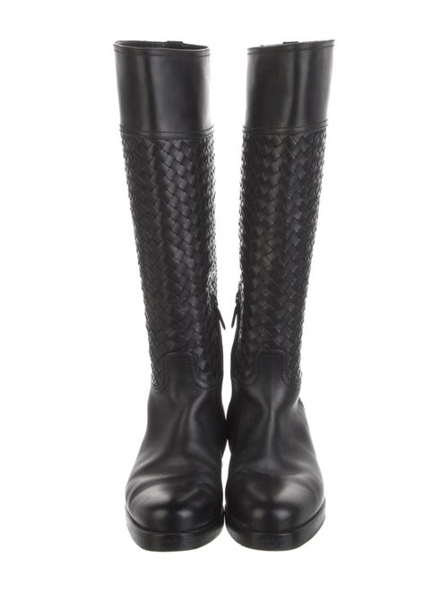 Bottega Veneta Intrecciato Weave Leather Riding Boots