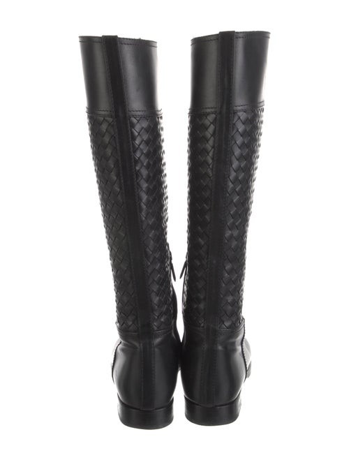 Bottega Veneta Intrecciato Weave Leather Riding Boots