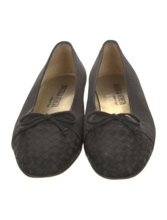 Bottega Veneta Intrecciato Weave Satin Ballet Flats