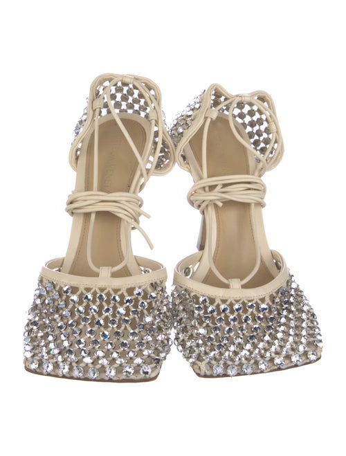 Bottega Veneta Leather Crystal Embellishments D'Orsay Pumps