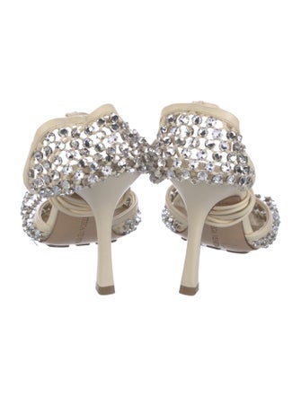 Bottega Veneta Leather Crystal Embellishments D'Orsay Pumps