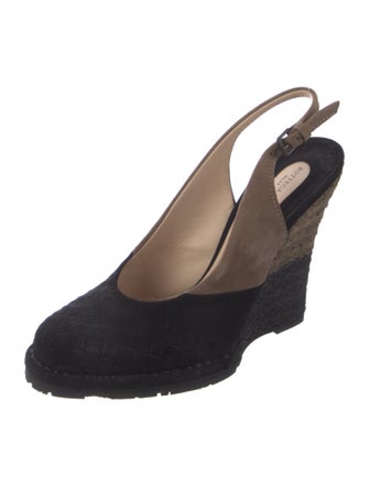 Bottega Veneta Intrecciato Weave Suede Slingback Pumps